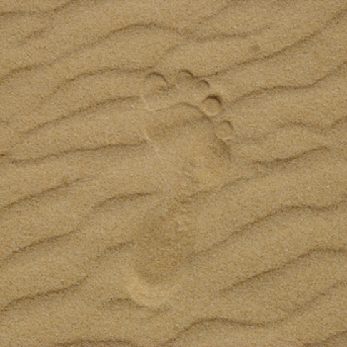 Desert with footstep